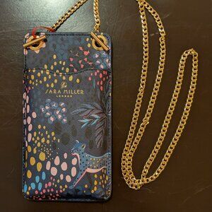 Sara Miller Midnight Tahiti Leopard Phone Pouch Bag NWT